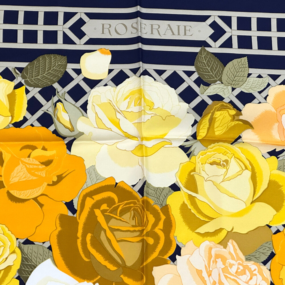 Hermes scarf/muffler, Carre 90, ROSRRAIE (Rose Garden), women's, brand name, ... - Picture 2 of 11